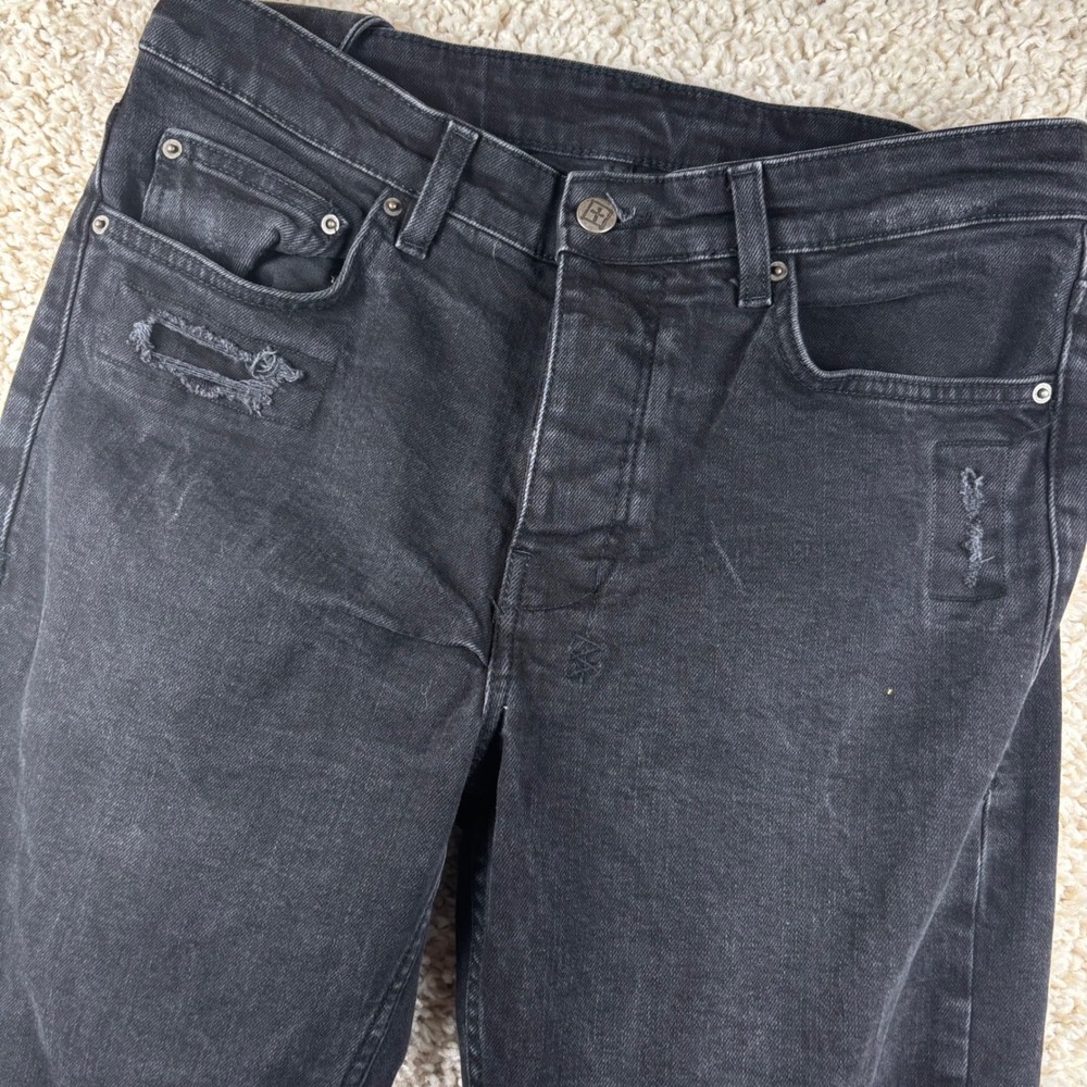 Ksubi Chitch Men Distressed Jeans Size 31 Black Slim Fit Ripped Denim Streetwear